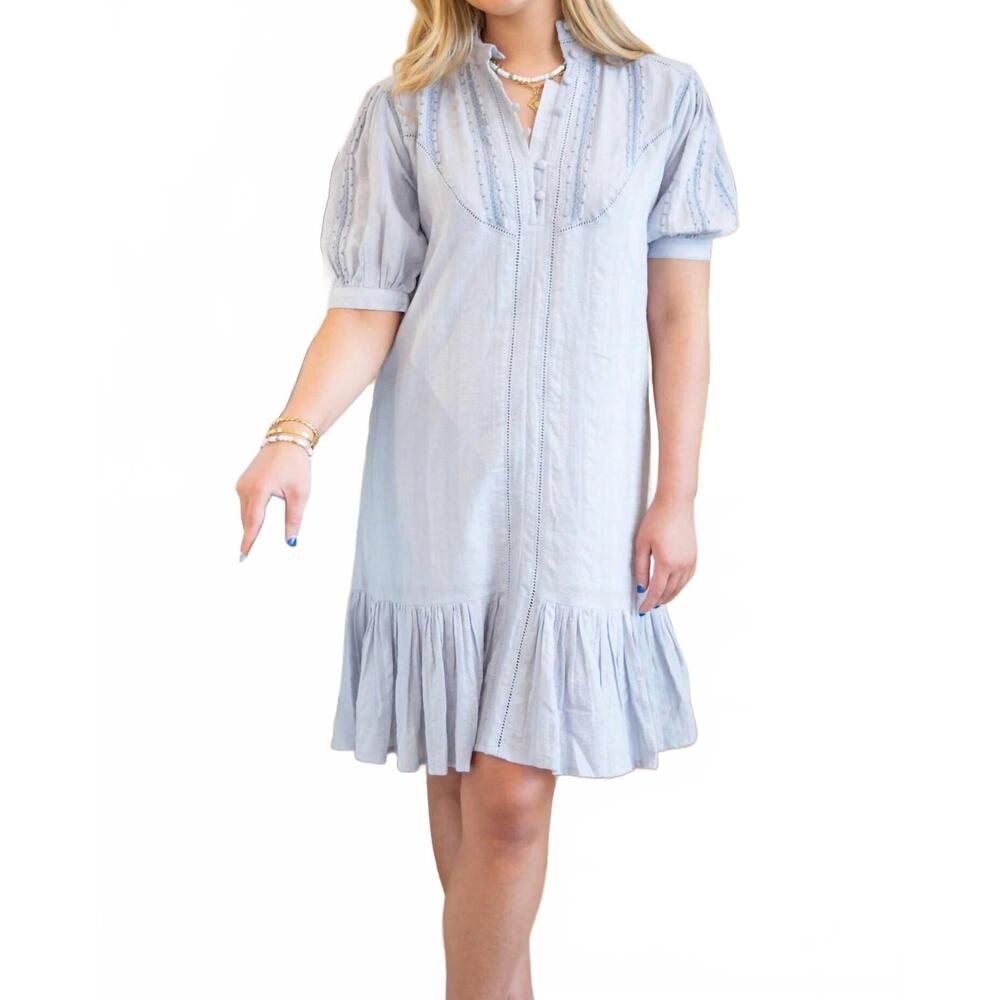 NEW EXVOTO sutton mini dress in dusty blue